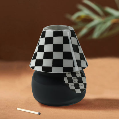 Checkered Charm Lamp Candle - Vanilla Caramel Aroma