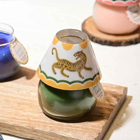 Boho Glass Lamp Scented Candle - Tiger's Flame