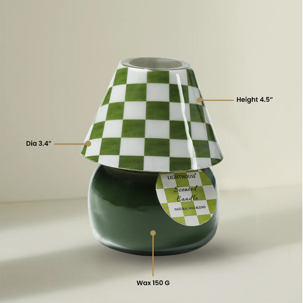Checkered Charm Lamp Candle - Green Tea Jasmine Aroma