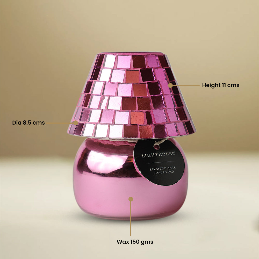 Disco Vibes Lamp Scented Candle -  Mosaic Pink