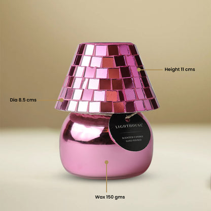 Disco Vibes Lamp Scented Candle -  Mosaic Pink