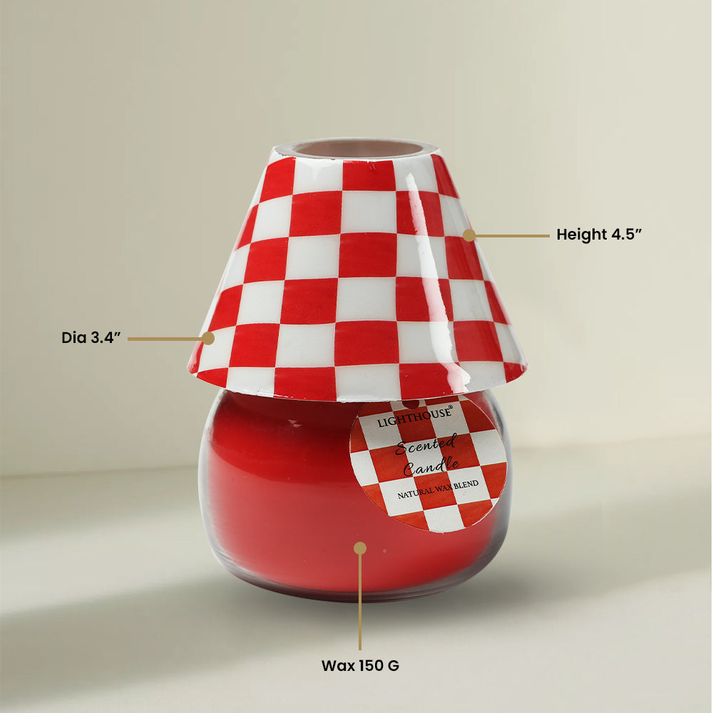 Checkered Charm Lamp Candle - Rose Water Aroma