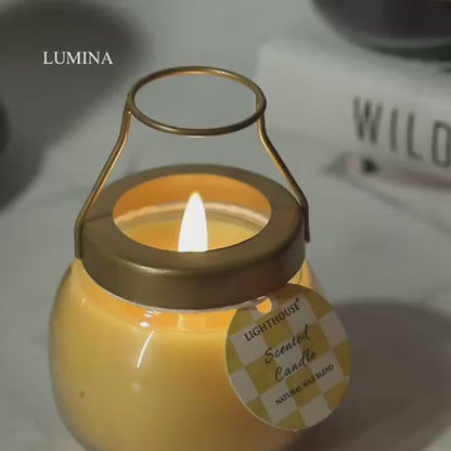 Checkered Charm Lamp Candle - Vanilla Caramel Aroma