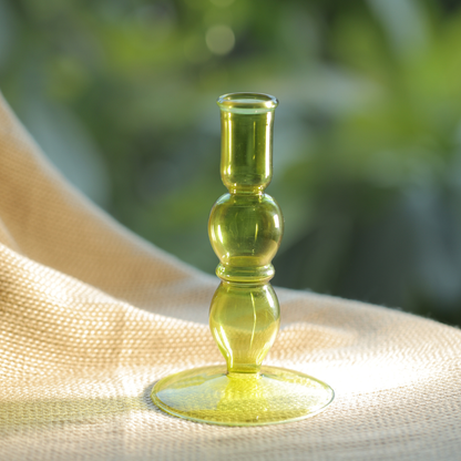 Scented Candle Online India Lighthouse Candle Candle Holders Blume Glass Taper Candle Holder - Green Candle for Decoration