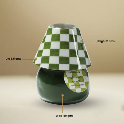 Scented Candle Online India Lighthouse Candle Scented Candle Checkered Charm Lamp Candle - Green Tea Jasmine Aroma Candle for Decoration