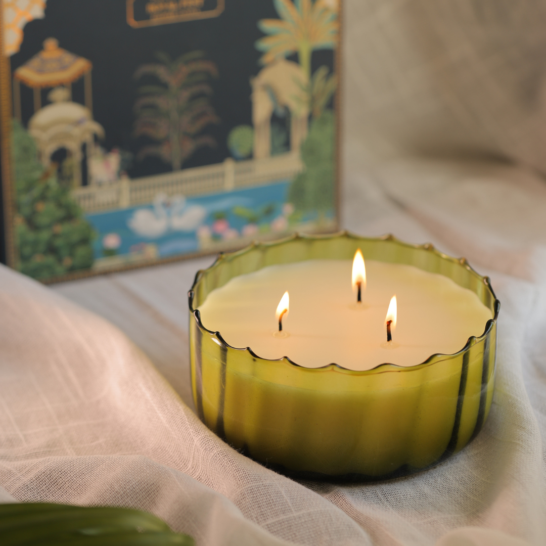 Scented Candle Online India Lighthouse Candle Scented Candle Lush Glass Scented Candle - Jasmine Green Tea Aroma Candle for Decoration