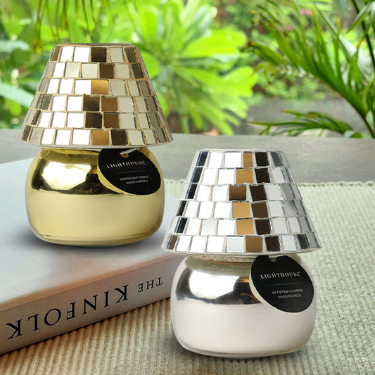 Scented Candle Online India Lighthouse Candle Scented Candle Scented Candle Lamps - Pack of 2 (Gold & Silver Disco Vibes) Candle for Decoration