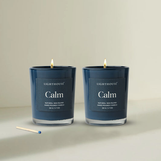 Scented Candle Online India Lighthouse Candle Scented Candle Wellness Scented Glass Candles Pack of 2 - Calm Candle for Decoration