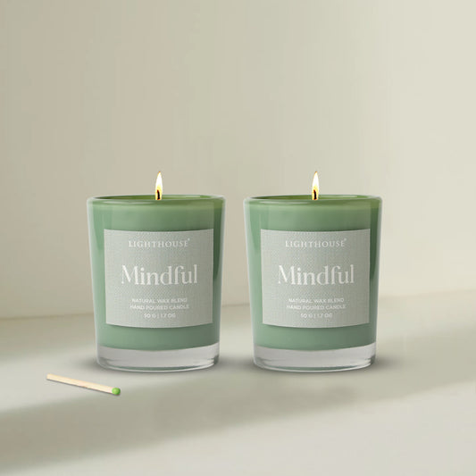 Scented Candle Online India Lighthouse Candle Scented Candle Wellness Scented Glass Candles Pack of 2 - Mindful Candle for Decoration